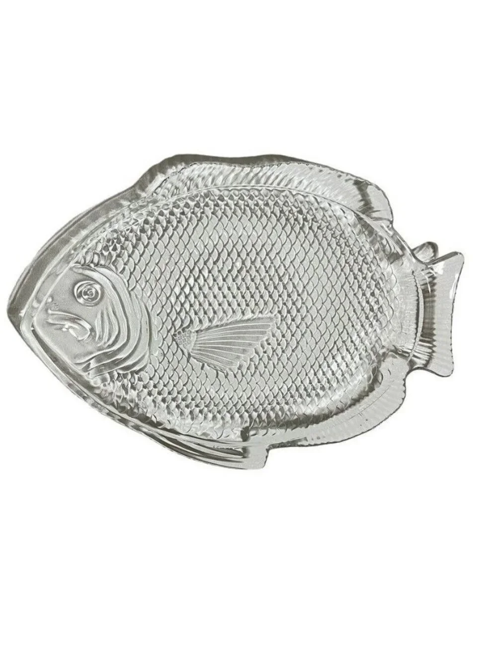Hors D'oeuvre Dish 2 Stainless Servers International Silver Co Fish Shape Glass